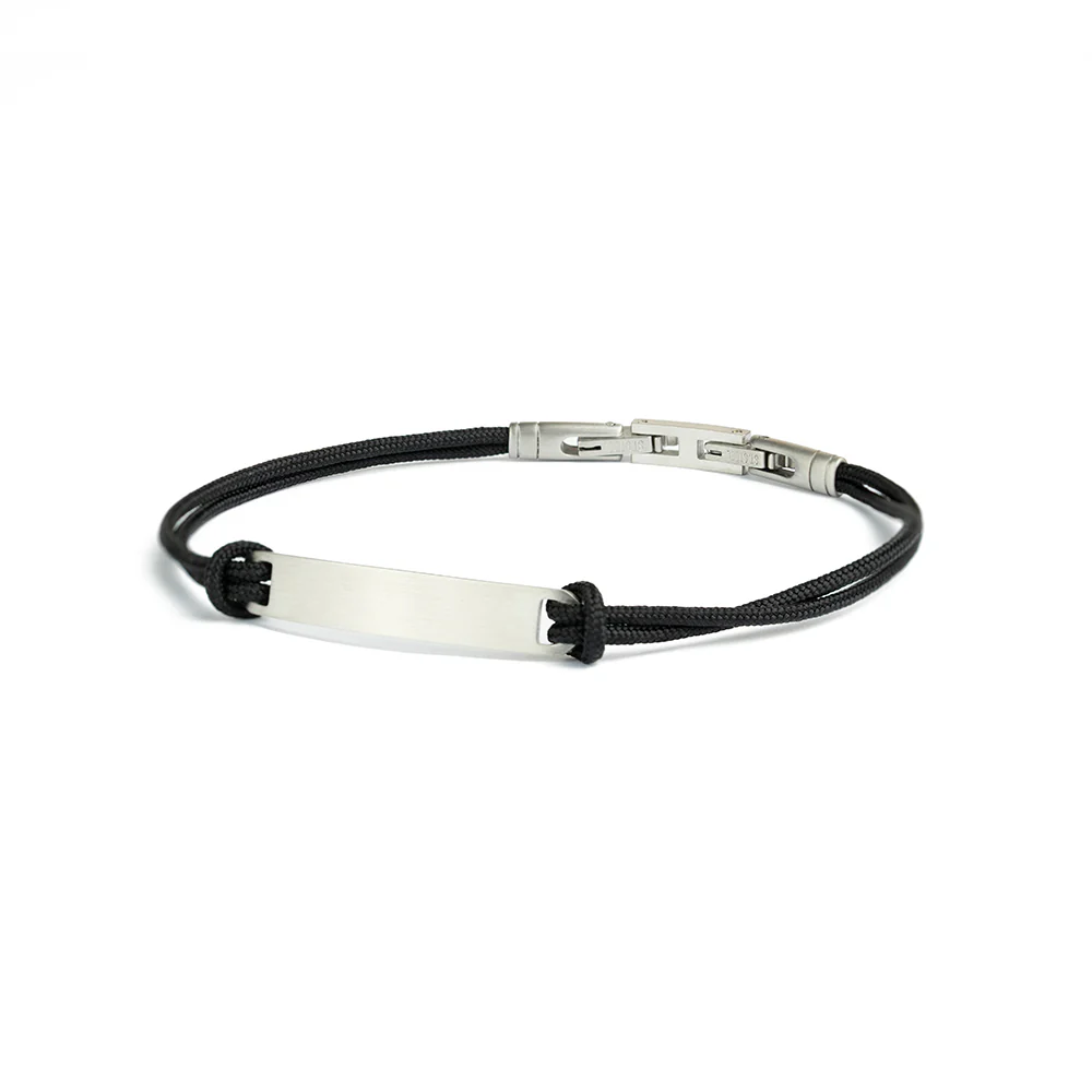Black nylon bracelet with an engraving plate - Image 5