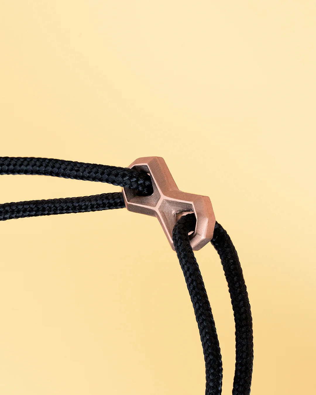 Black nylon bracelet with a bronze-plated infinity sign - Image 2