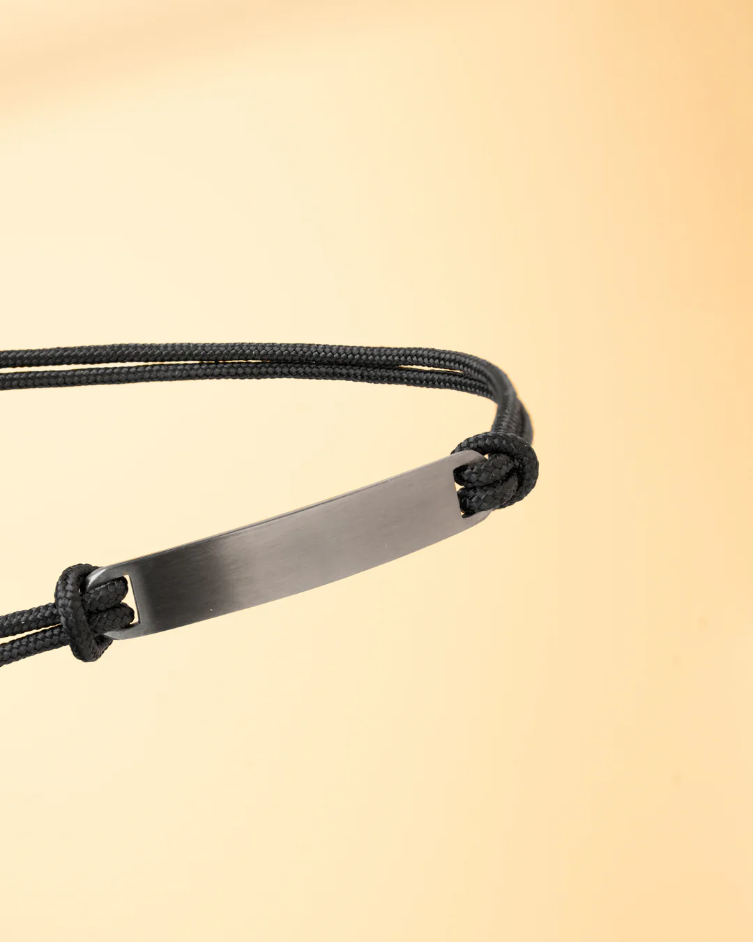 Black nylon bracelet with a black engraving plate - Image 2