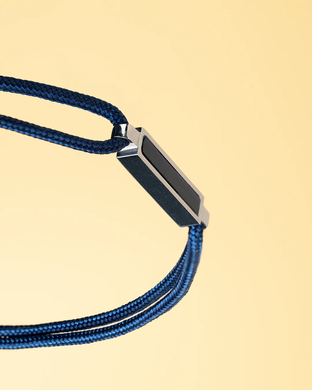 Blue nylon bracelet with a Blue Tiger Eye stone element - Image 2