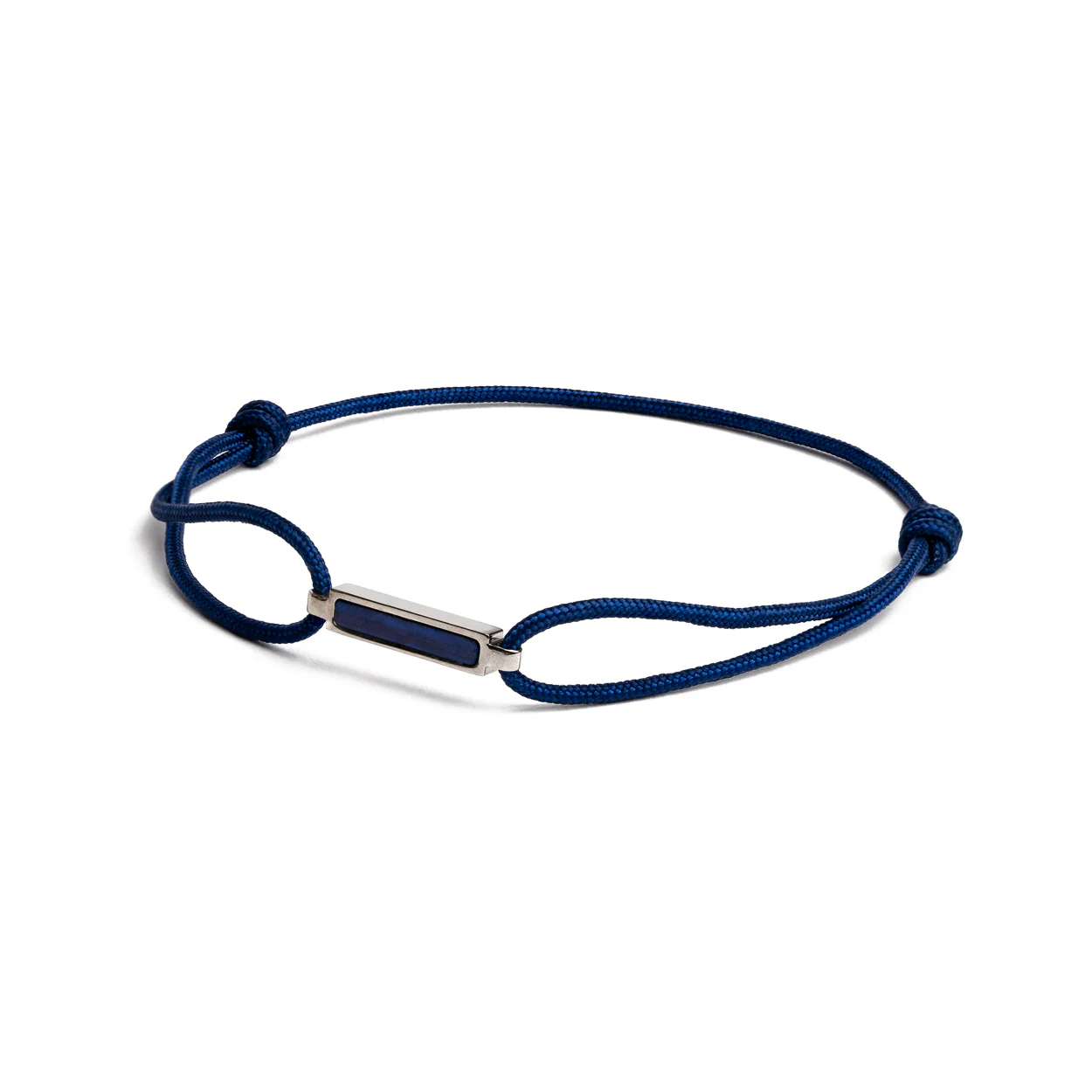 Blue nylon bracelet with a Blue Tiger Eye stone element - Image 5