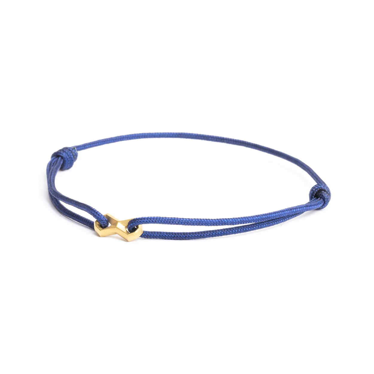 Blue nylon bracelet with a gold-plated infinity sign - Image 5
