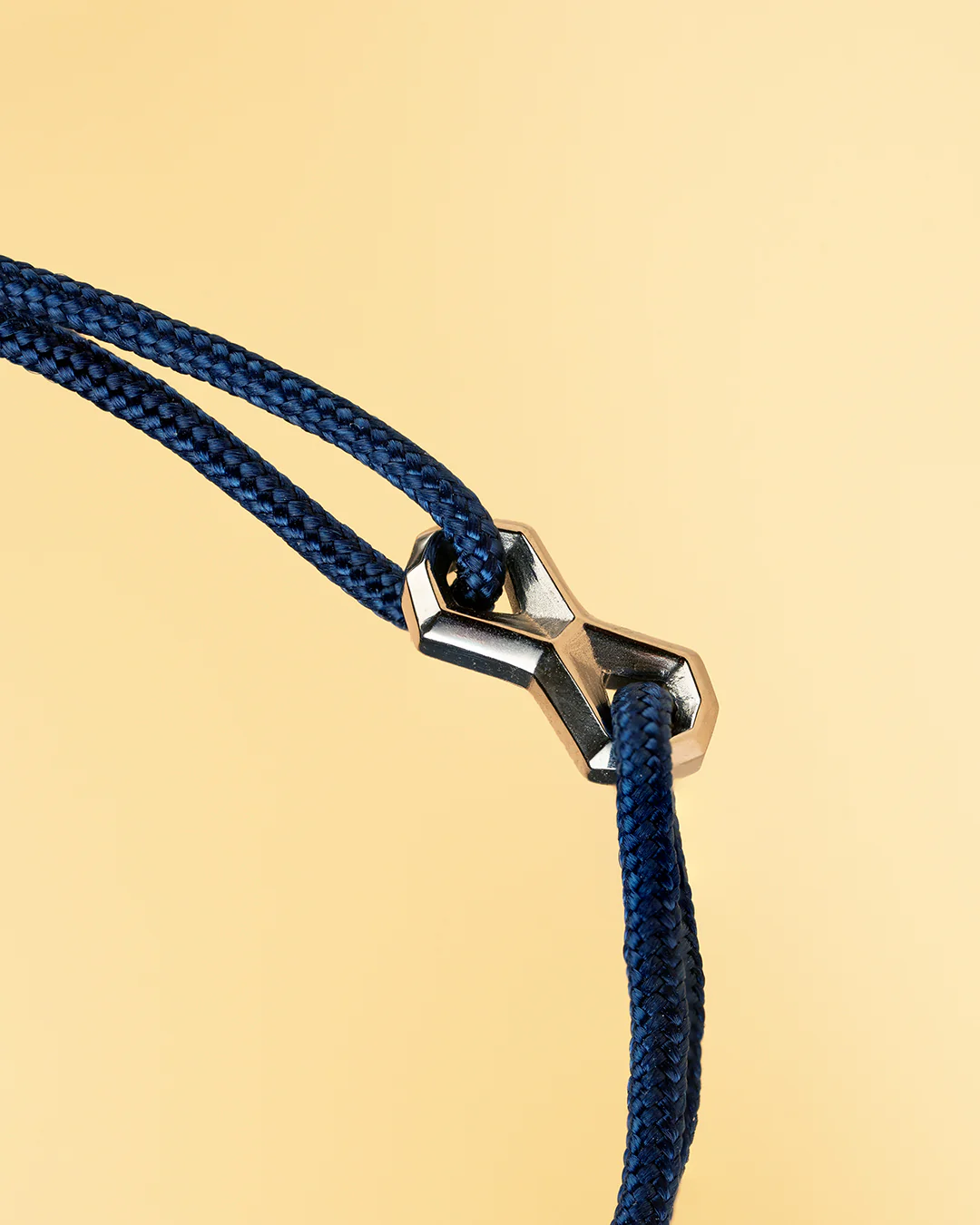 Blue nylon bracelet with a silver-plated infinity sign - Image 2