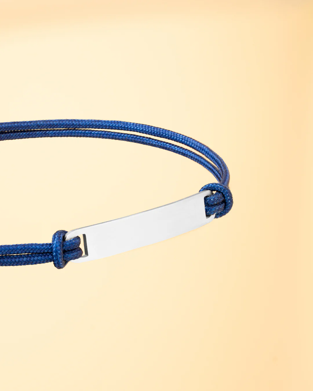 Blue nylon bracelet with an engraving plate - Image 2