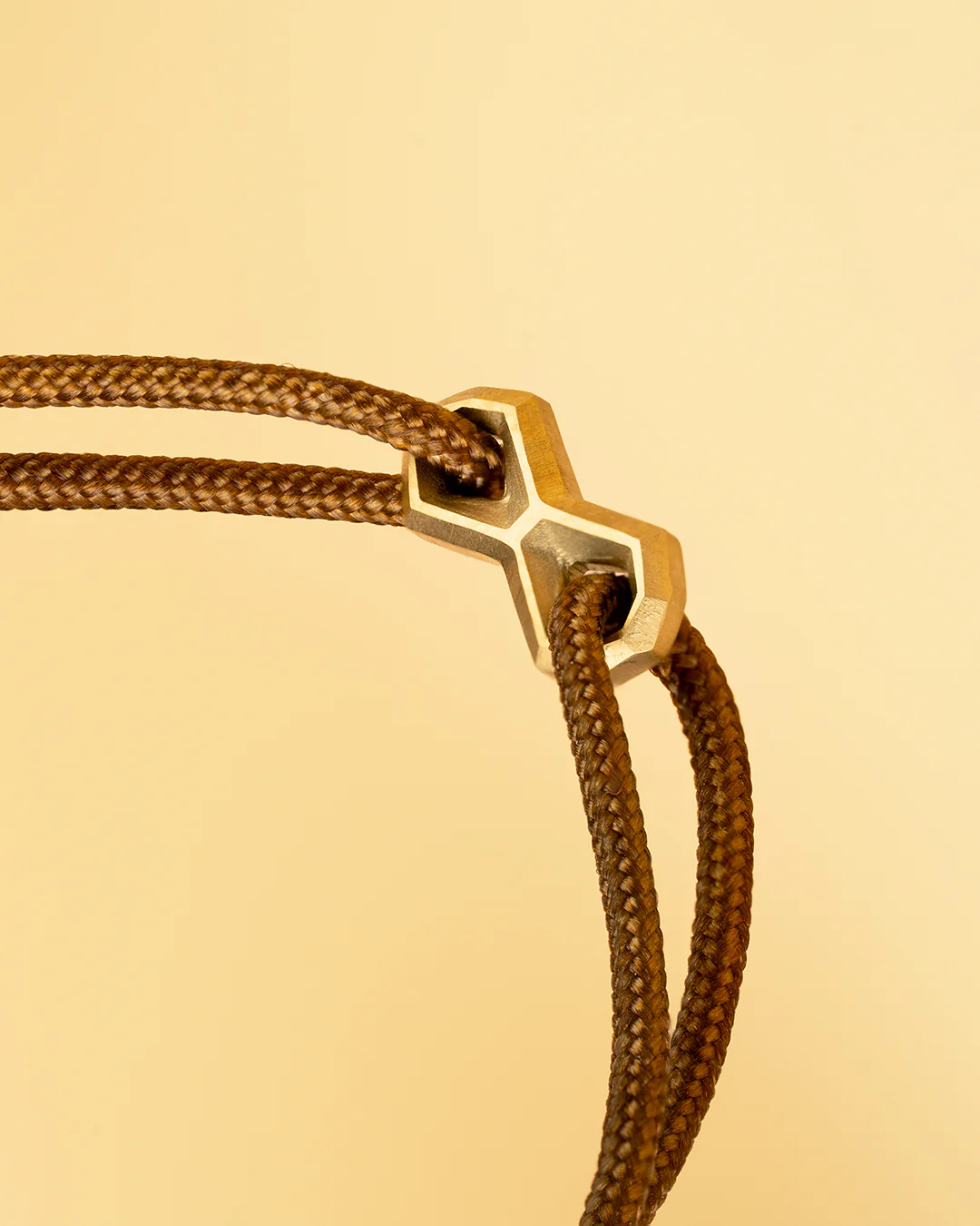 Brown nylon bracelet with a gold-plated infinity sign - Image 2
