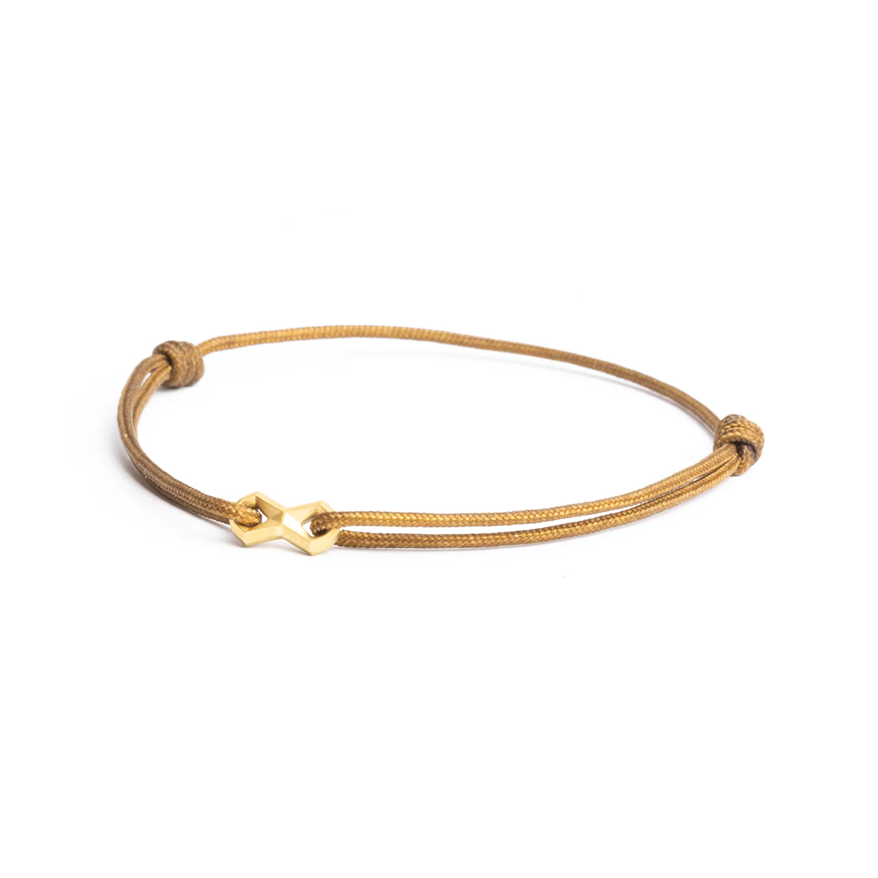 Brown nylon bracelet with a gold-plated infinity sign - Image 5