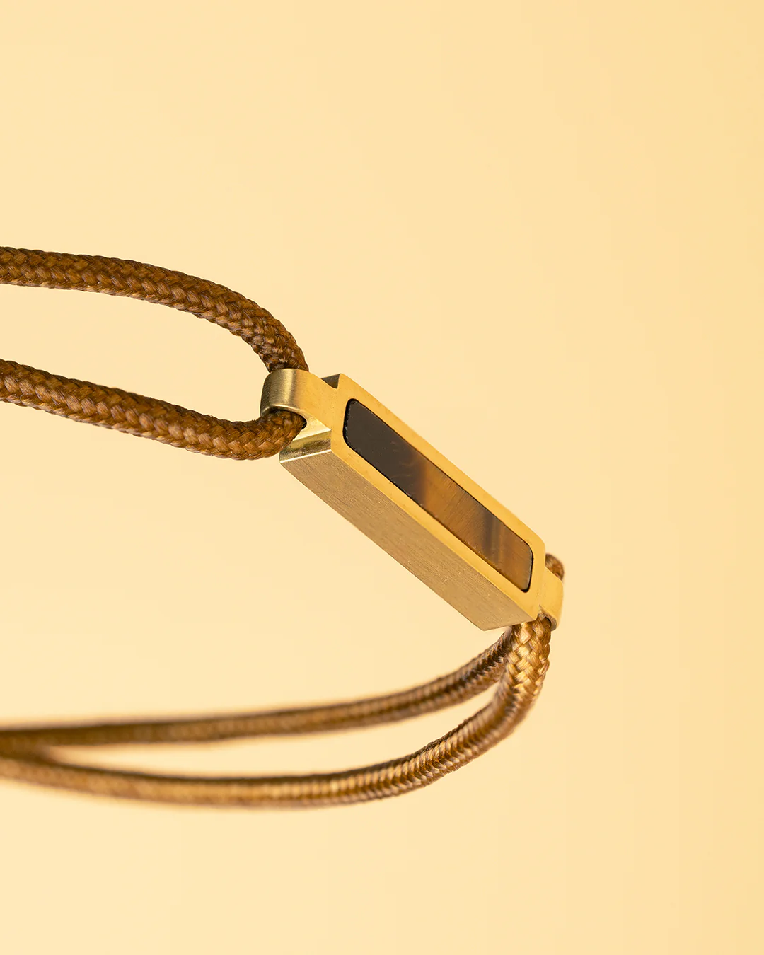 Brown nylon bracelet with a Tiger Eye stone element - Image 2