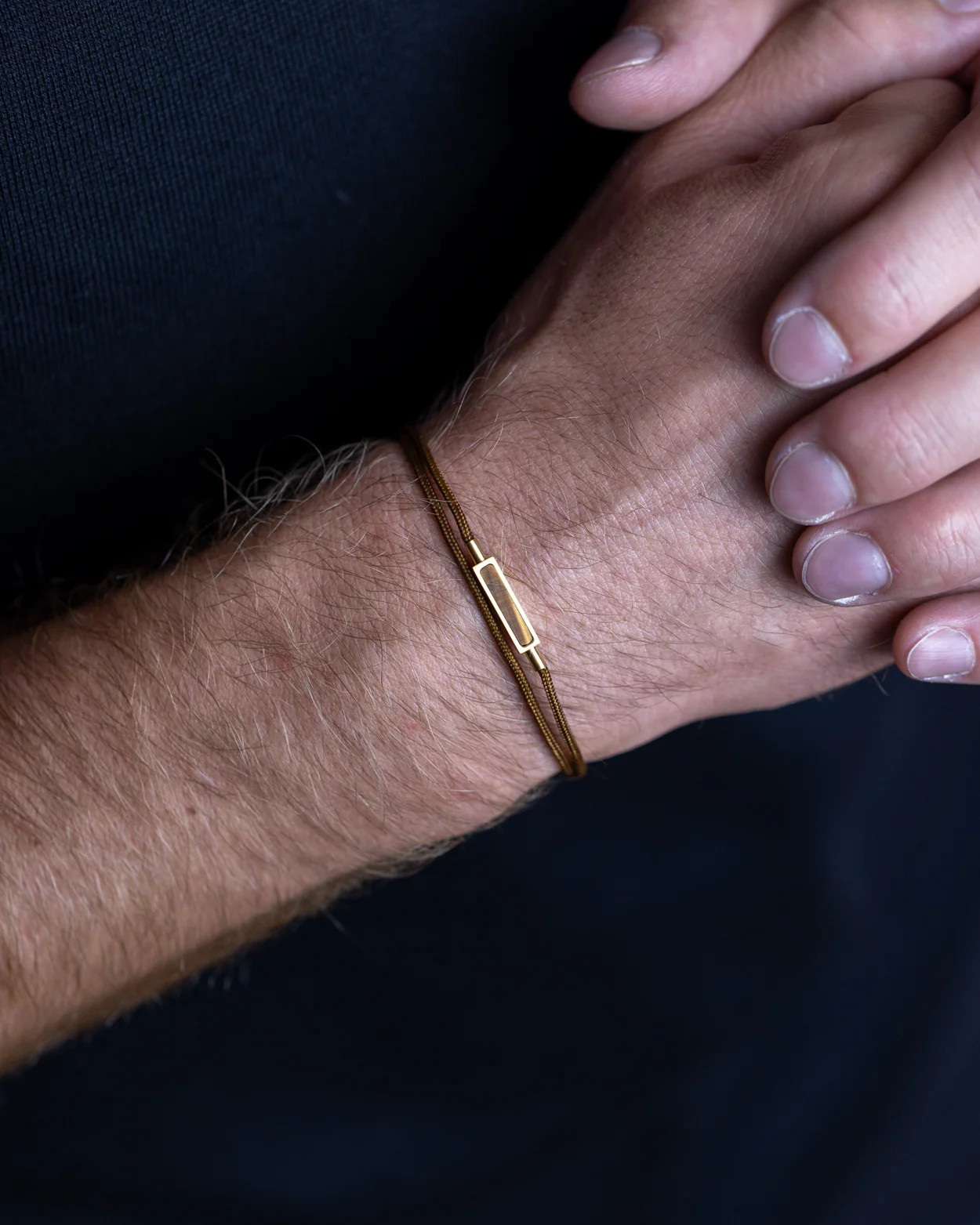 Brown nylon bracelet with a Tiger Eye stone element - Image 4