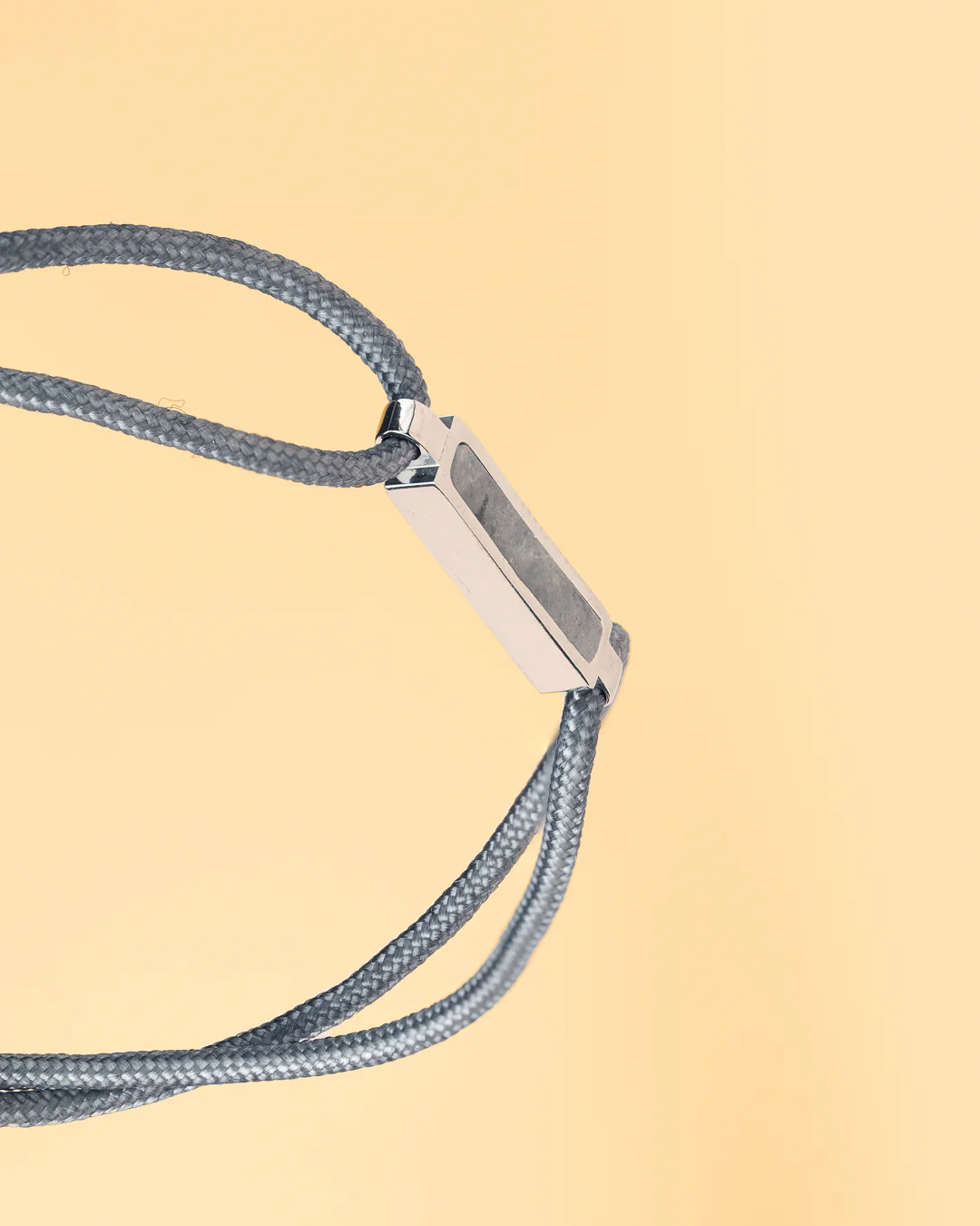 Grey nylon bracelet with a Larvikite stone element - Image 2