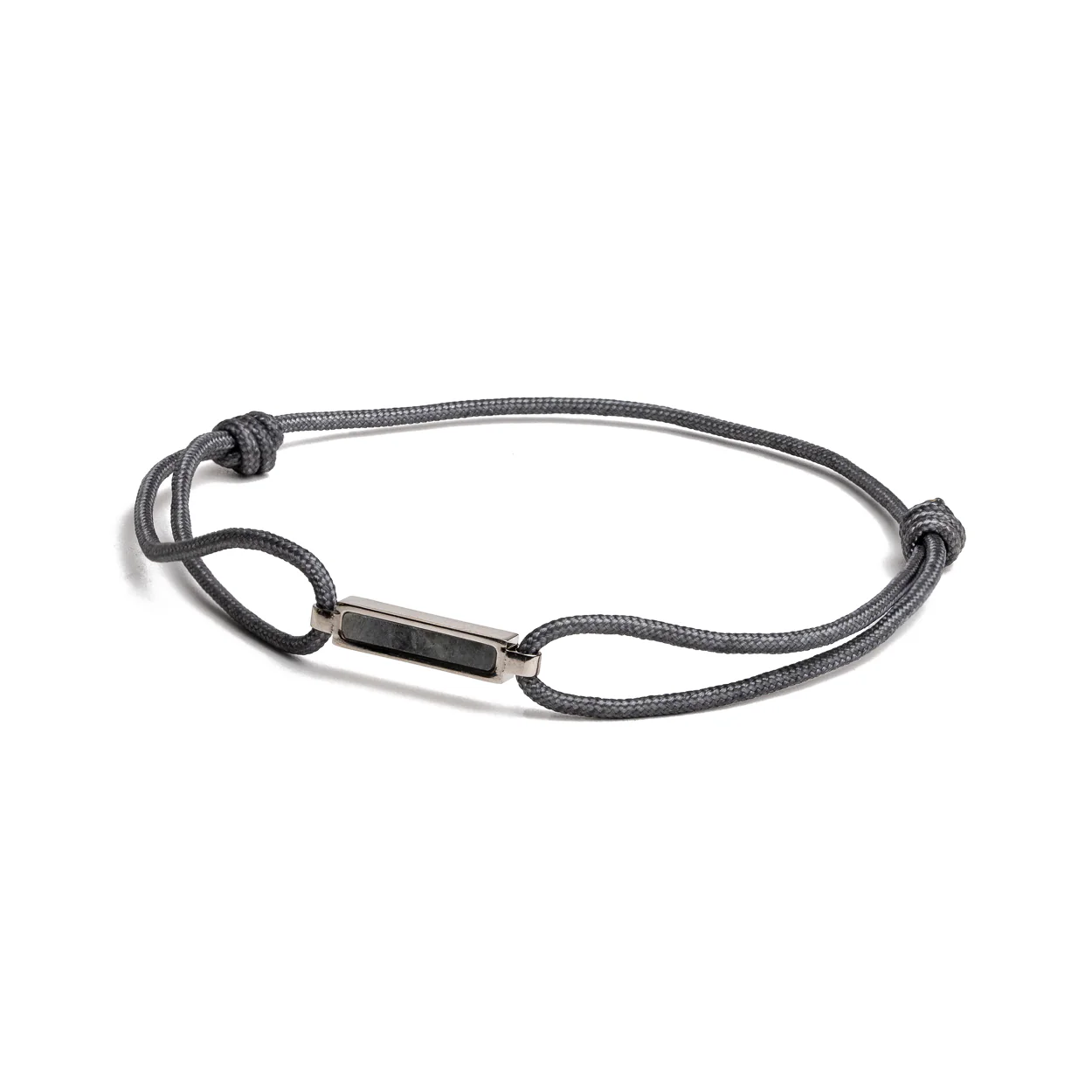 Grey nylon bracelet with a Larvikite stone element - Image 5