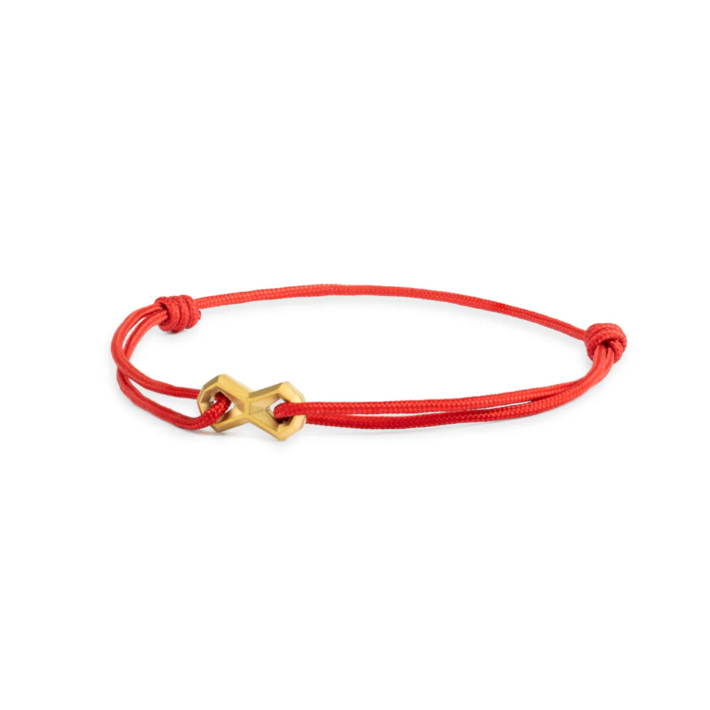 Red nylon bracelet with a titanium infinity sign - Image 5