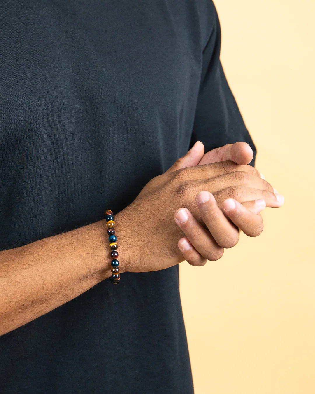 Bracelet with 8mm Tiger Eye stone in 3 colours - Image 3