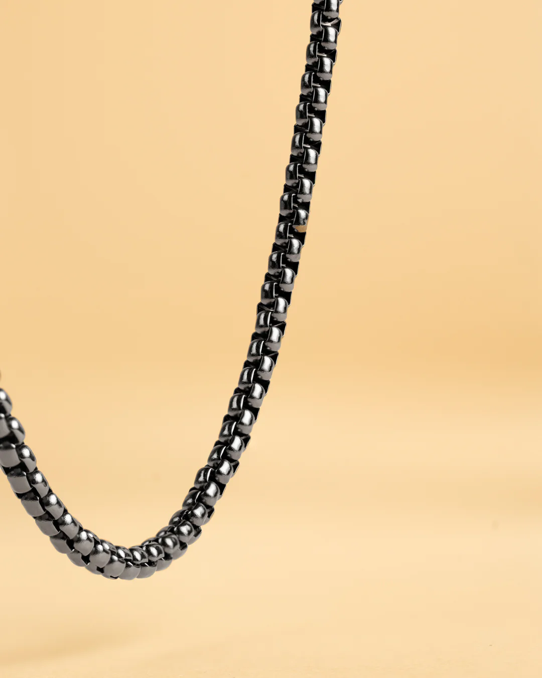 3mm Box chain necklace with a black finish - Image 3