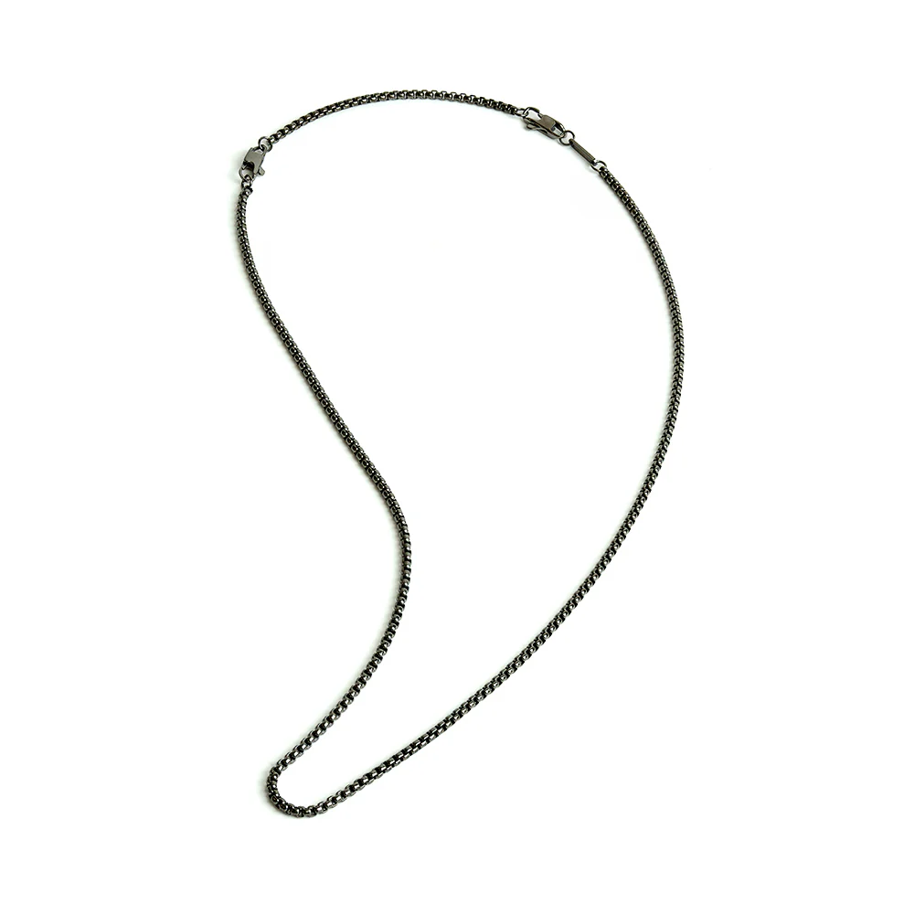 3mm Box chain necklace with a black finish - Image 4