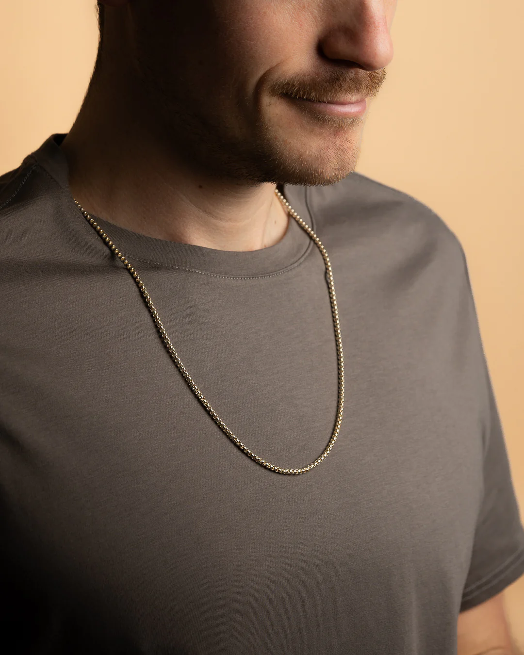 3mm Box chain necklace with a bronze finish