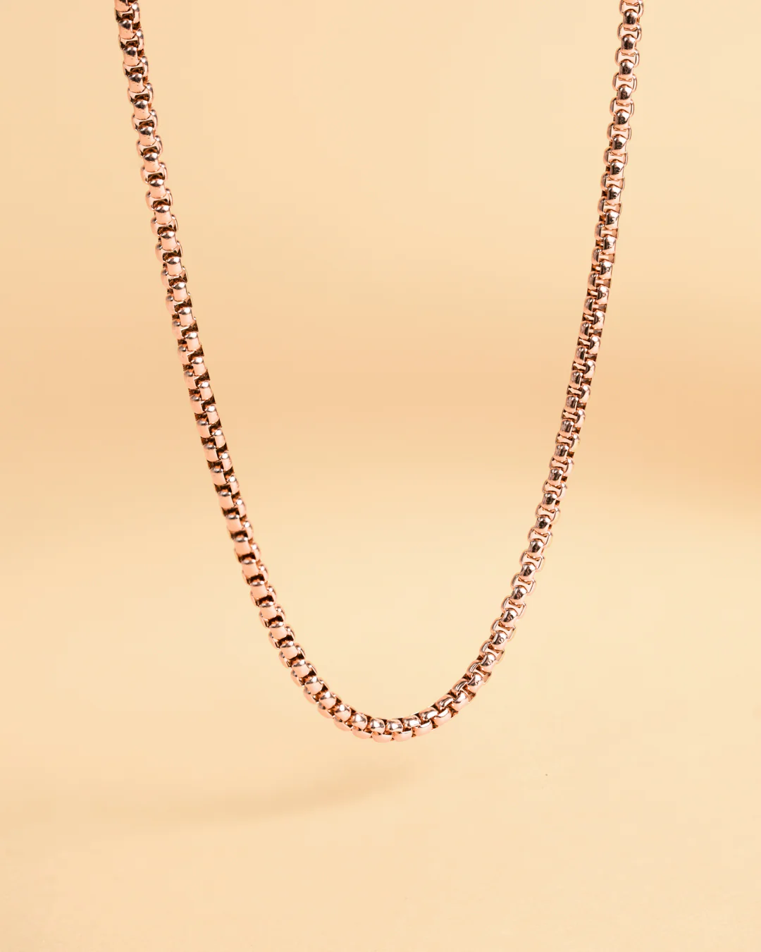 3mm Box chain necklace with a bronze finish - Image 2