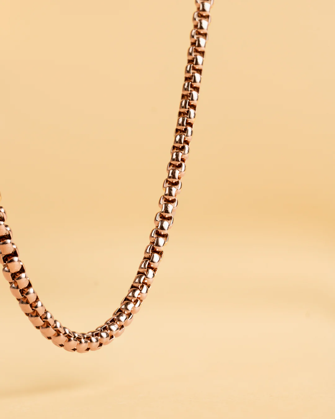 3mm Box chain necklace with a bronze finish - Image 3