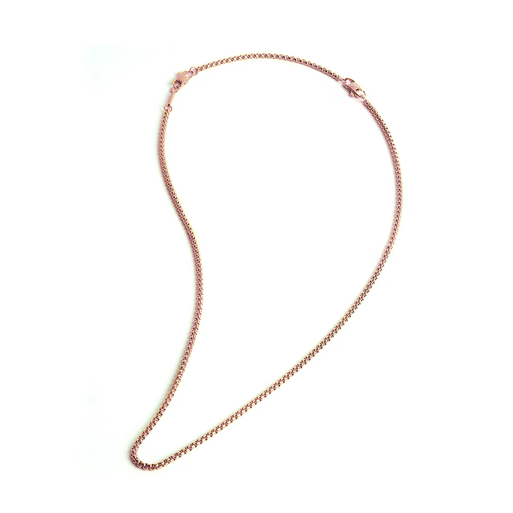 3mm Box chain necklace with a bronze finish - Image 4