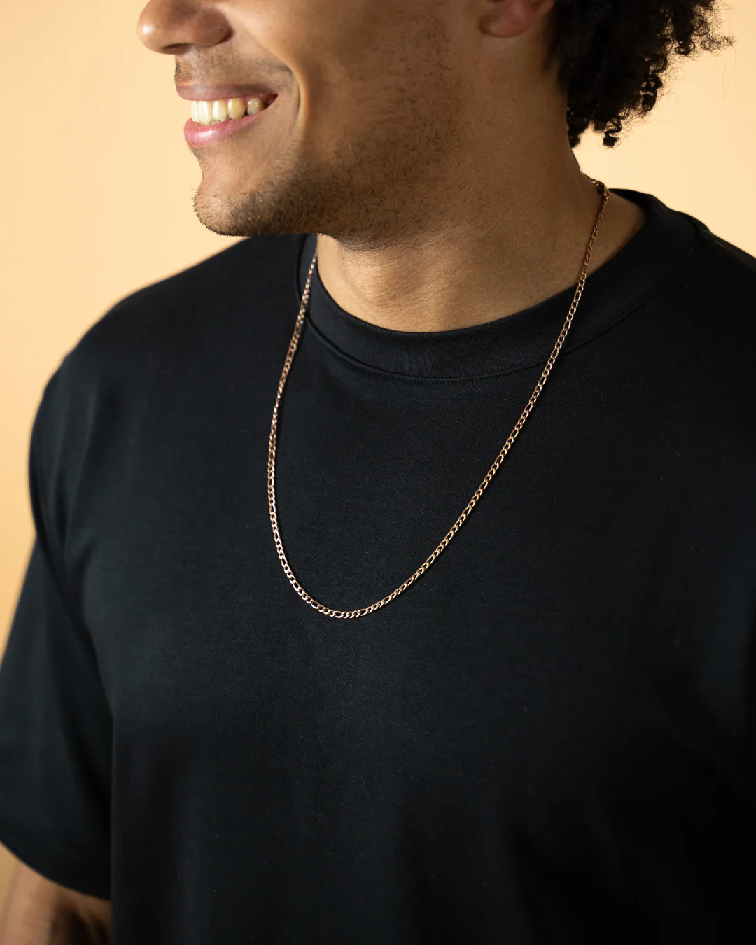 3mm figaro necklace in stainless steel with a bronze plated finish - Image 2
