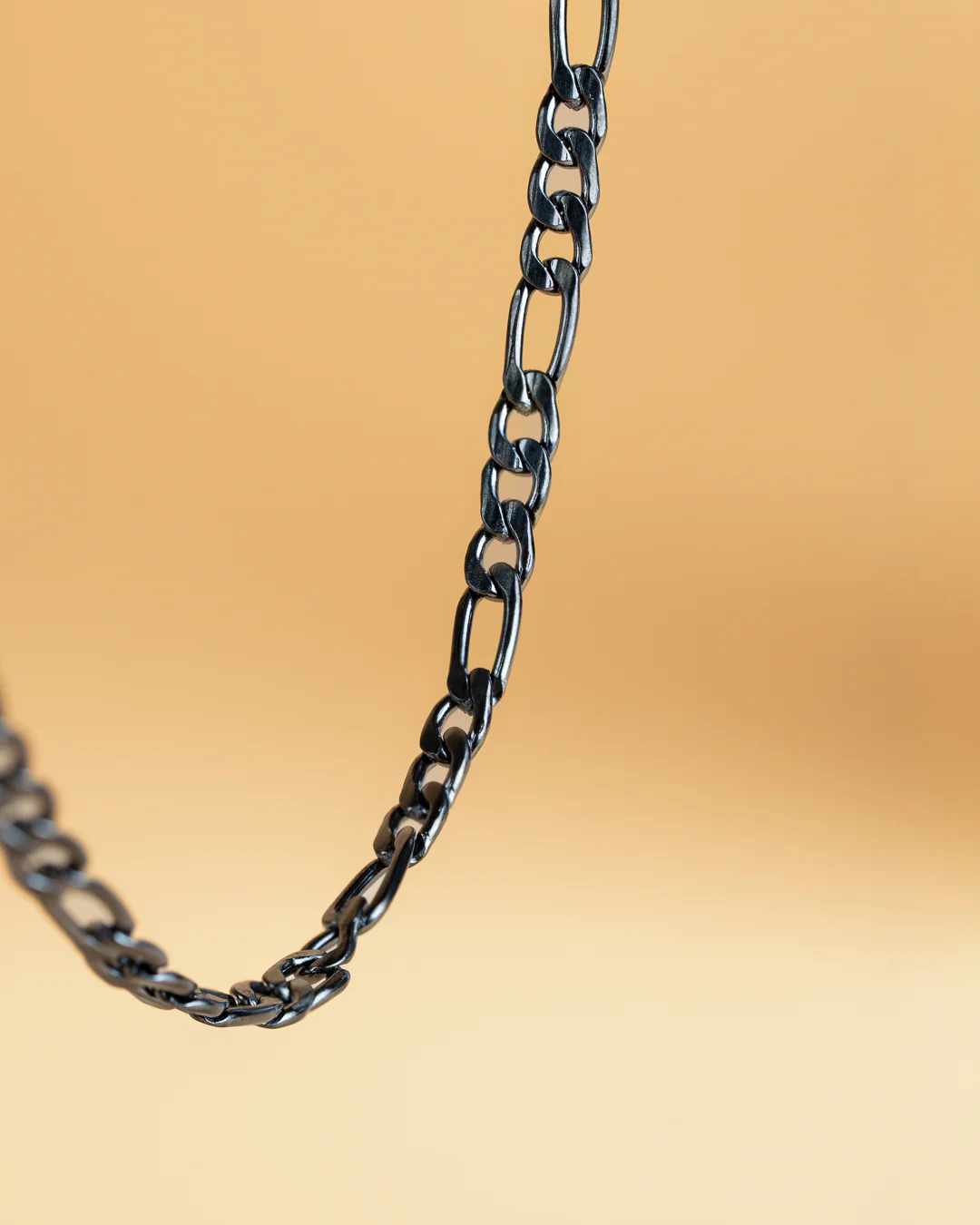 3mm figaro necklace in stainless steel with black finish - Image 3