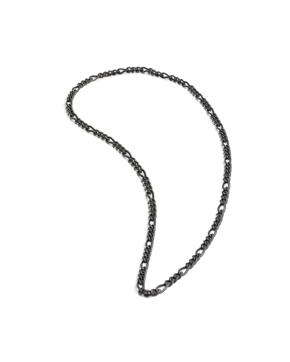 3mm figaro necklace in stainless steel with black finish - Image 4