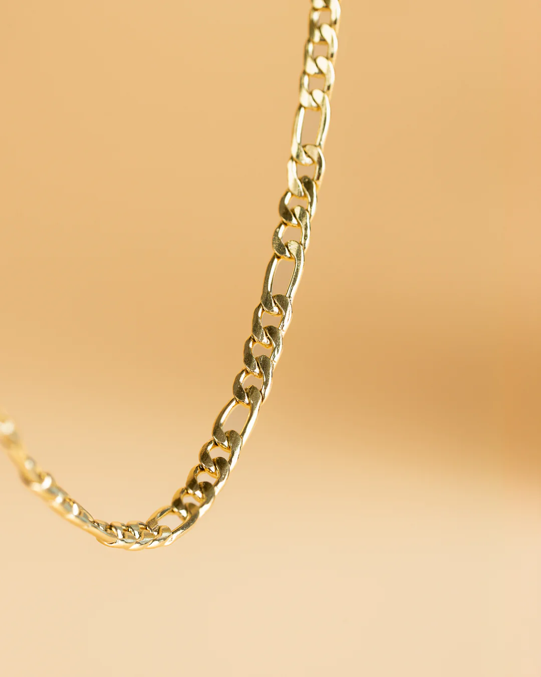 3mm figaro necklace in stainless steel with gold-plated finish - Image 3