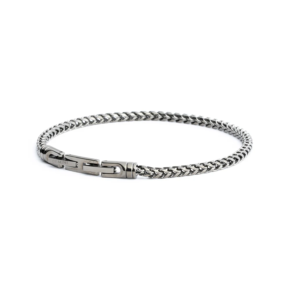 3mm foxtail bracelet in stainless steel with black finish - Image 5