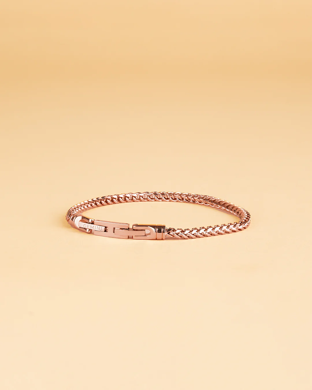 3mm foxtail bracelet in stainless steel with bronze plated finish
