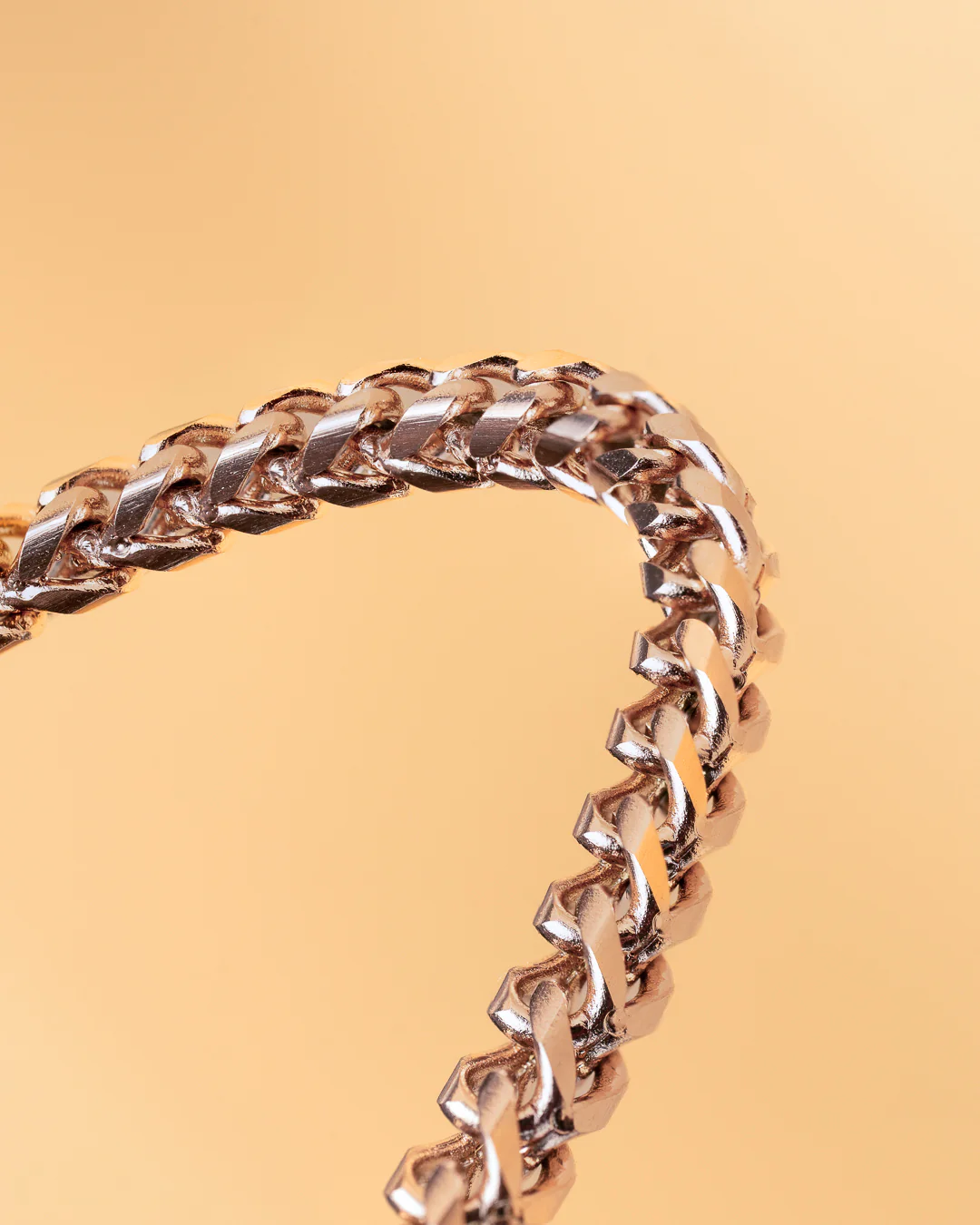 3mm foxtail bracelet in stainless steel with bronze plated finish - Image 4