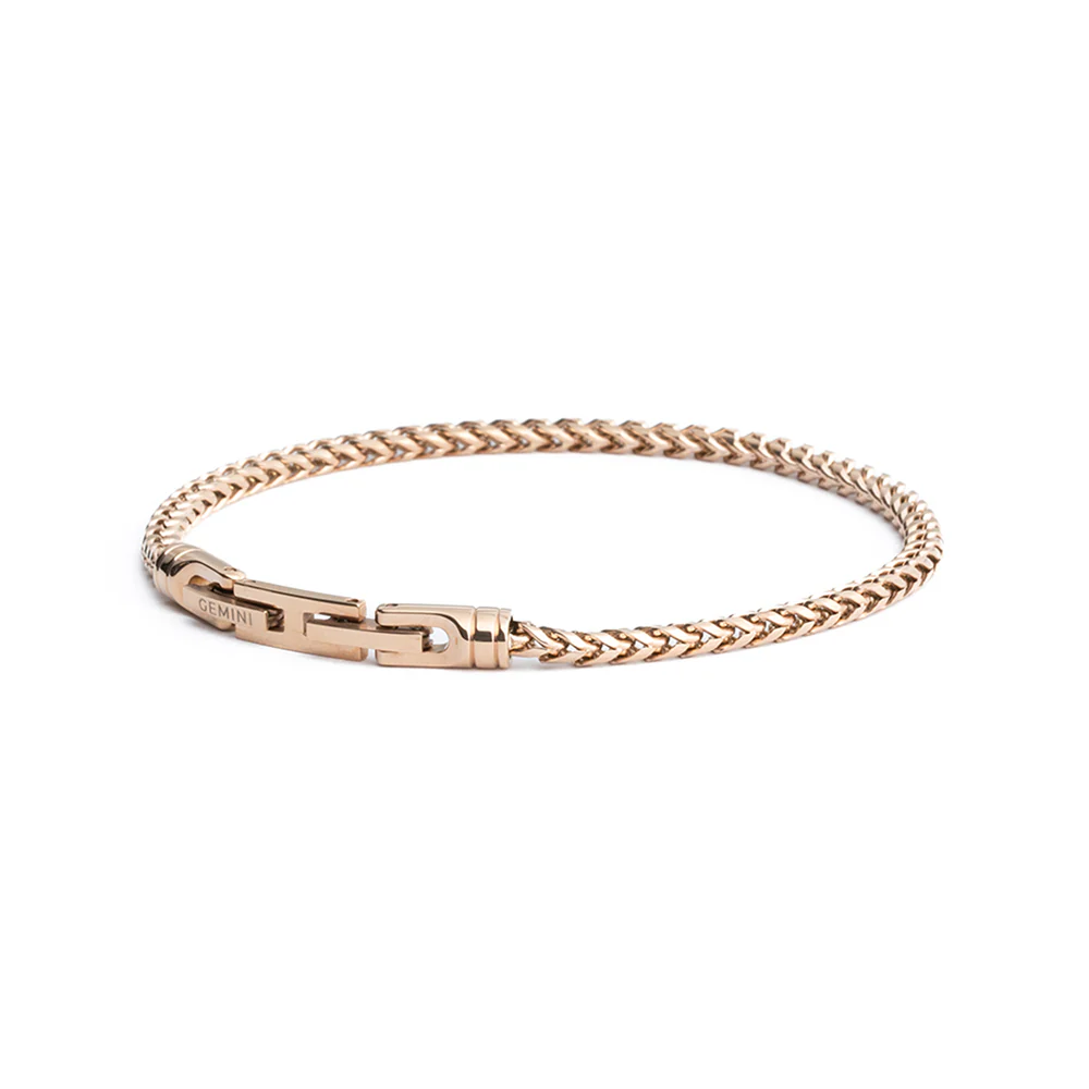 3mm foxtail bracelet in stainless steel with bronze plated finish - Image 5