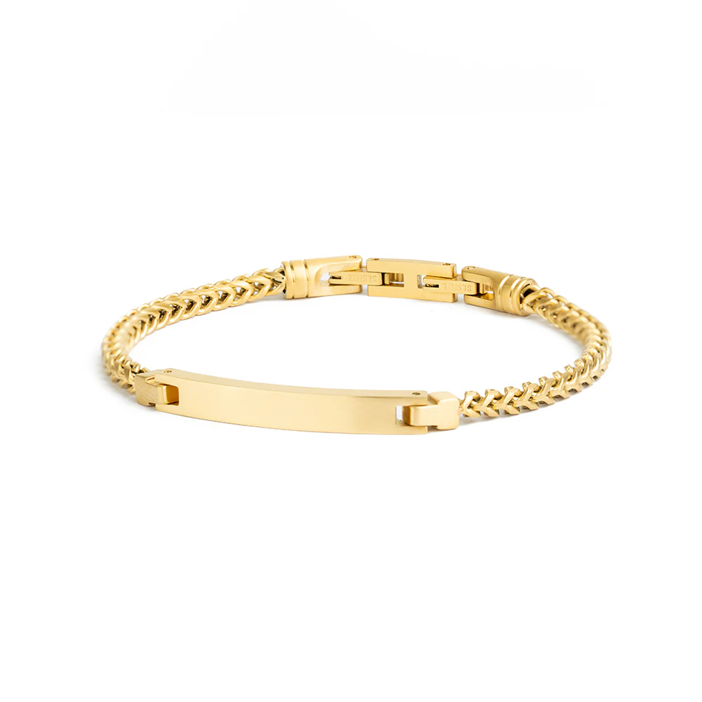 3mm foxtail bracelet in stainless steel with gold-plated finish - Image 4