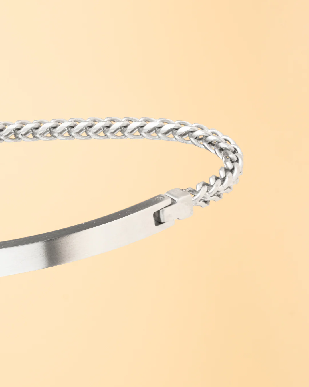 3mm foxtail bracelet in stainless steel with silver finish - Image 2