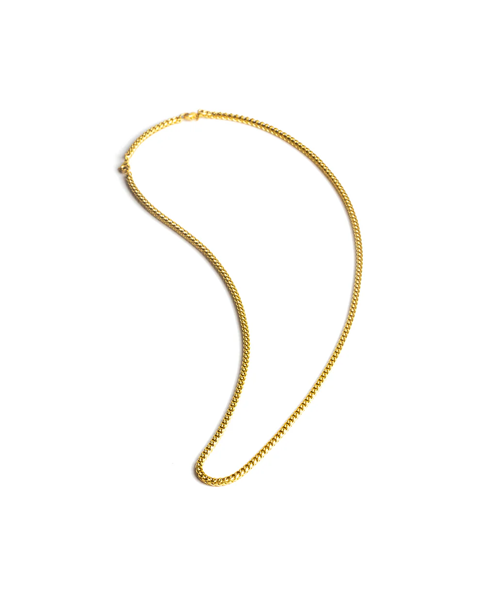 3mm foxtail necklace in stainless steel with 18k gold plated finish - Image 4
