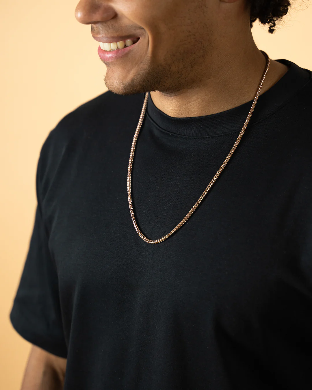 3mm foxtail necklace in stainless steel with a bronze plated finish - Image 2