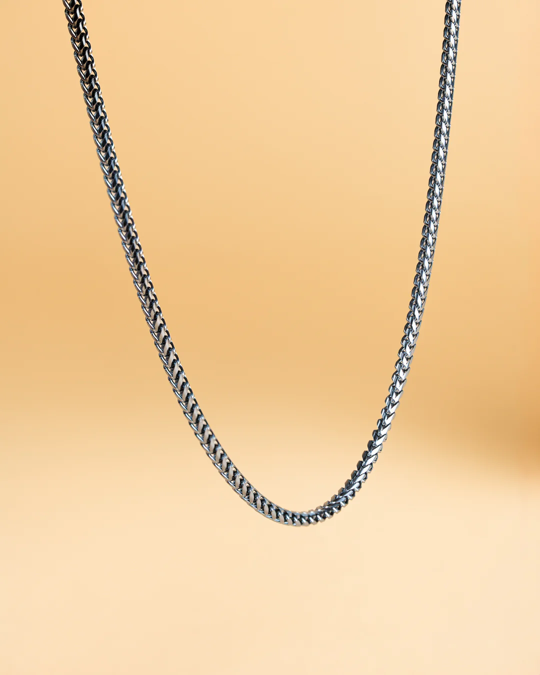 3mm foxtail necklace in stainless steel with black finish