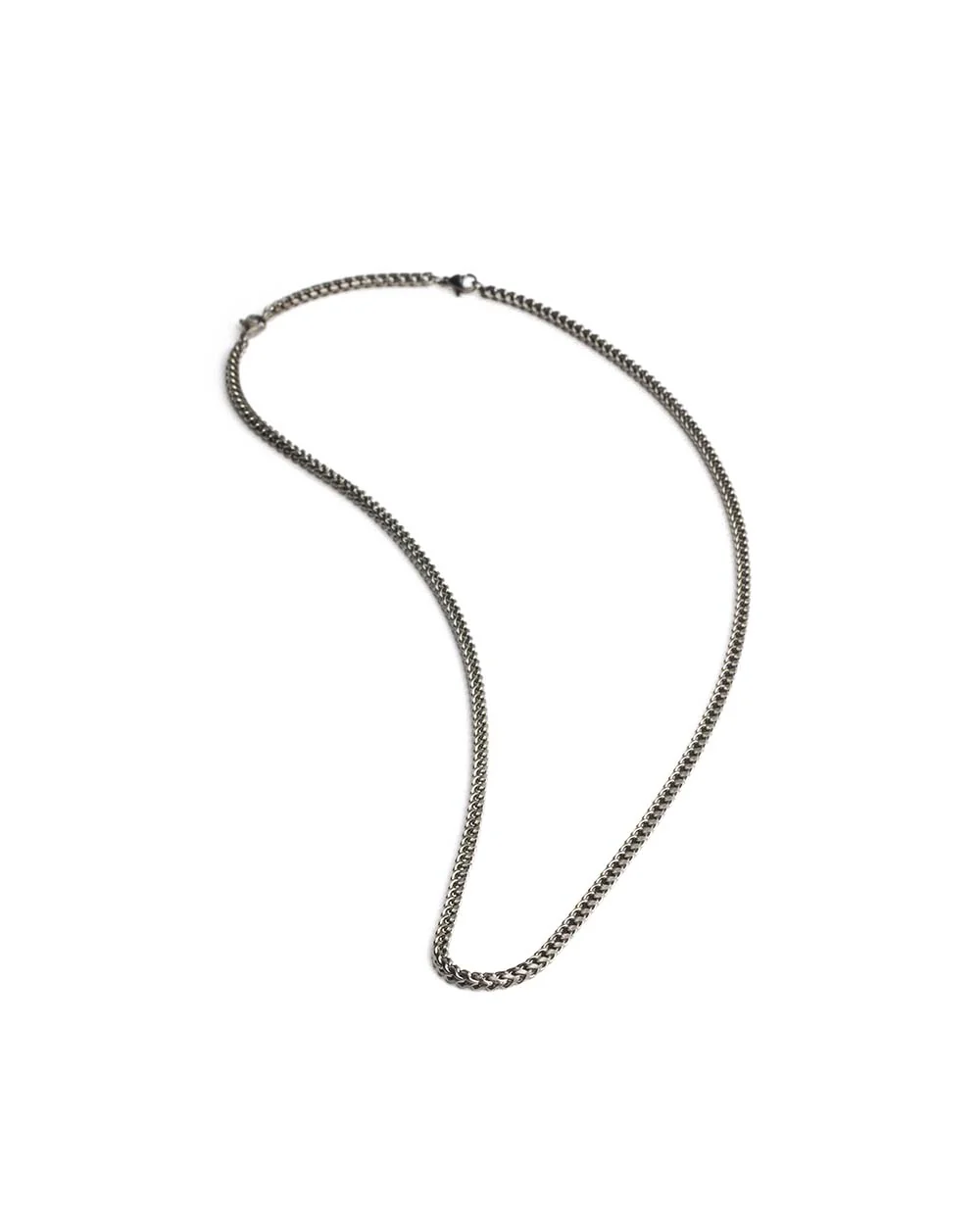 3mm foxtail necklace in stainless steel with black finish - Image 4
