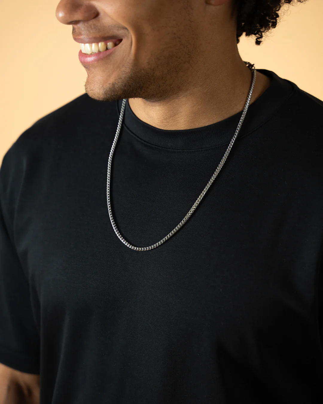 3mm stainlesss steel foxtail necklace with a silver-plated finish - Image 2