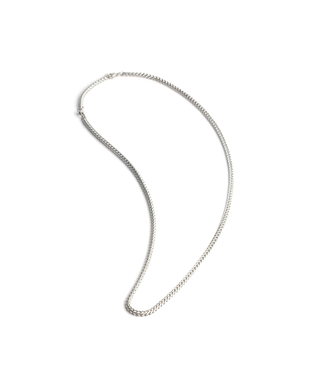 3mm stainlesss steel foxtail necklace with a silver-plated finish - Image 4