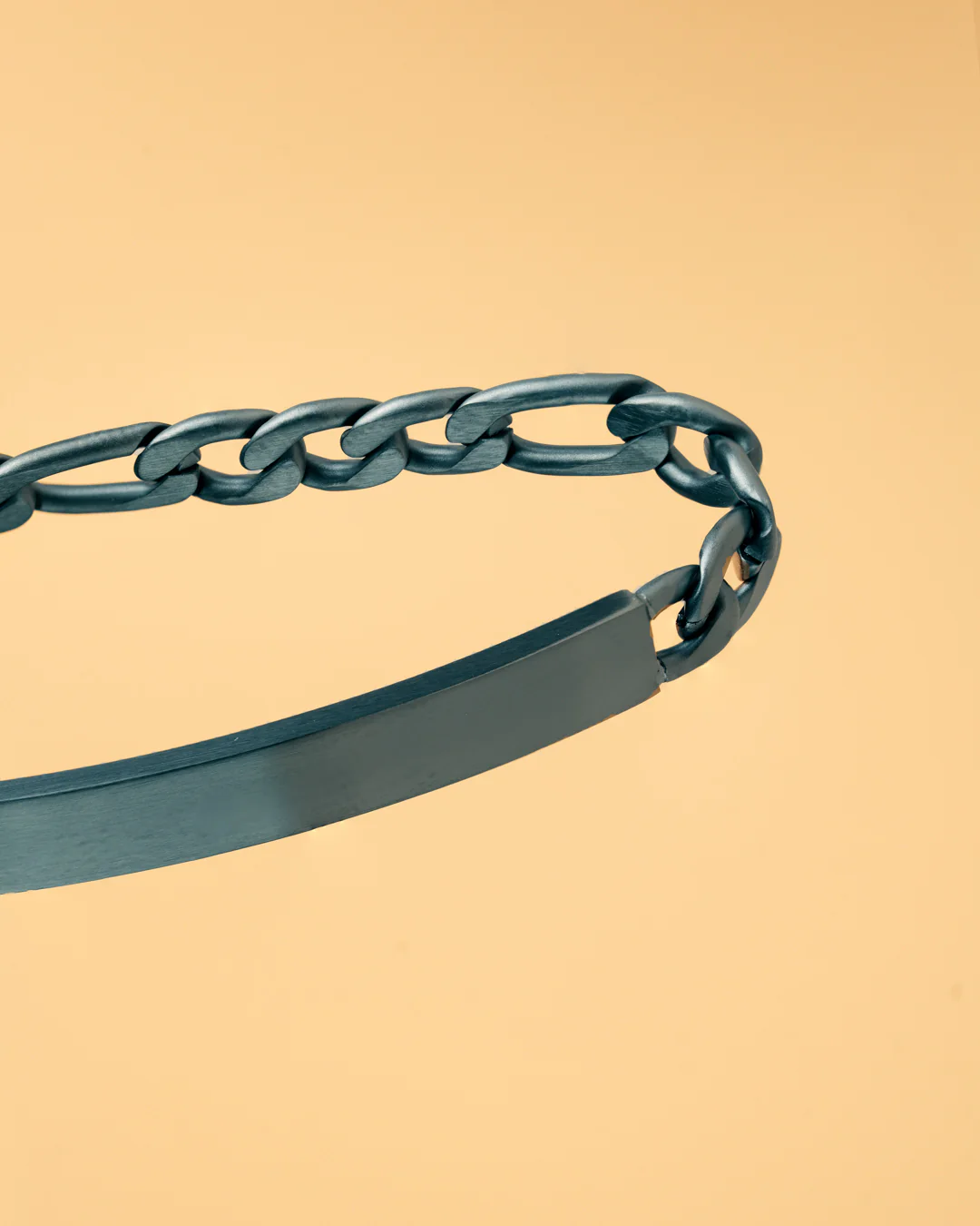5mm figaro bracelet in stainless steel with black finish - Image 2