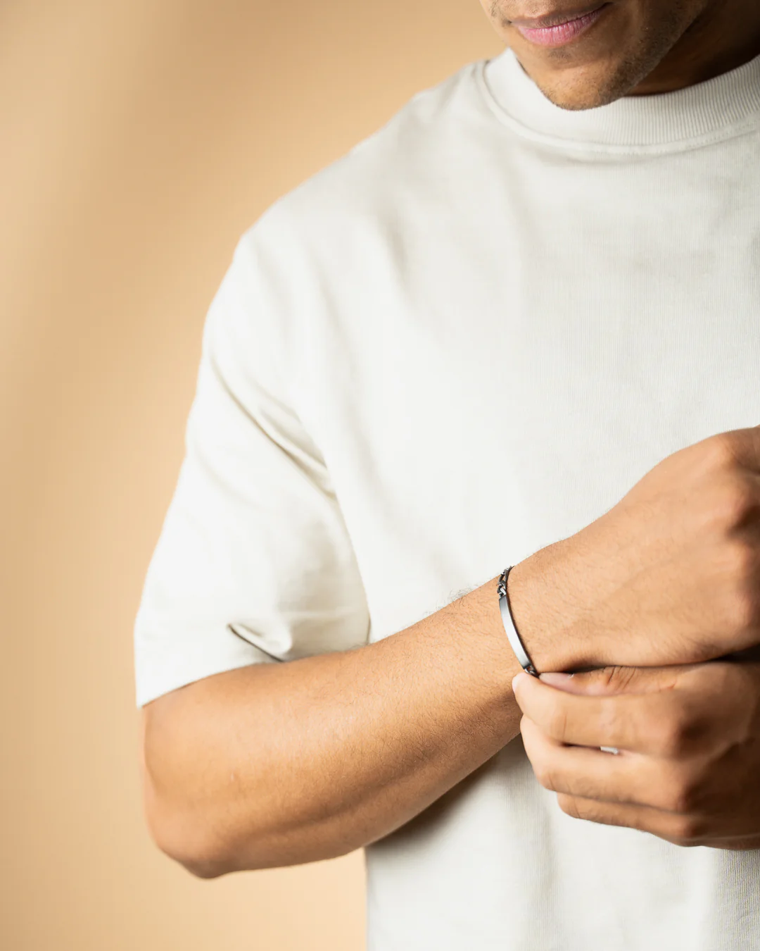 5mm figaro bracelet in stainless steel with black finish - Image 3