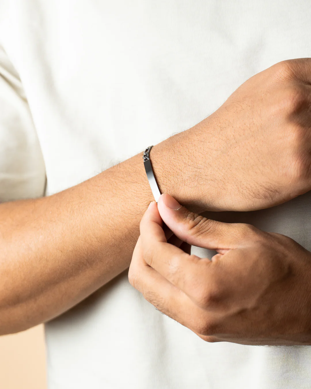 5mm figaro bracelet in stainless steel with black finish - Image 4