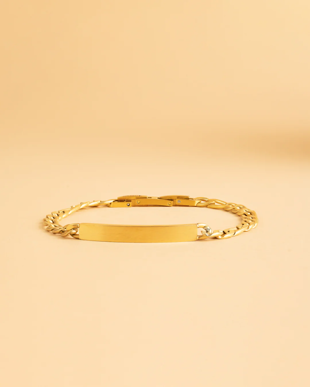 5mm figaro bracelet in stainless steel with gold-plated finish