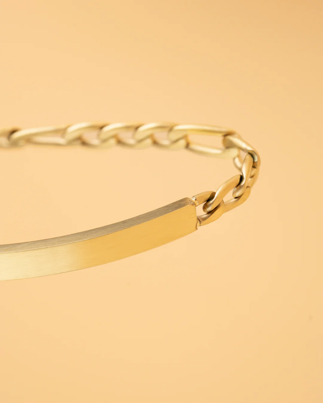 5mm figaro bracelet in stainless steel with gold-plated finish - Image 2