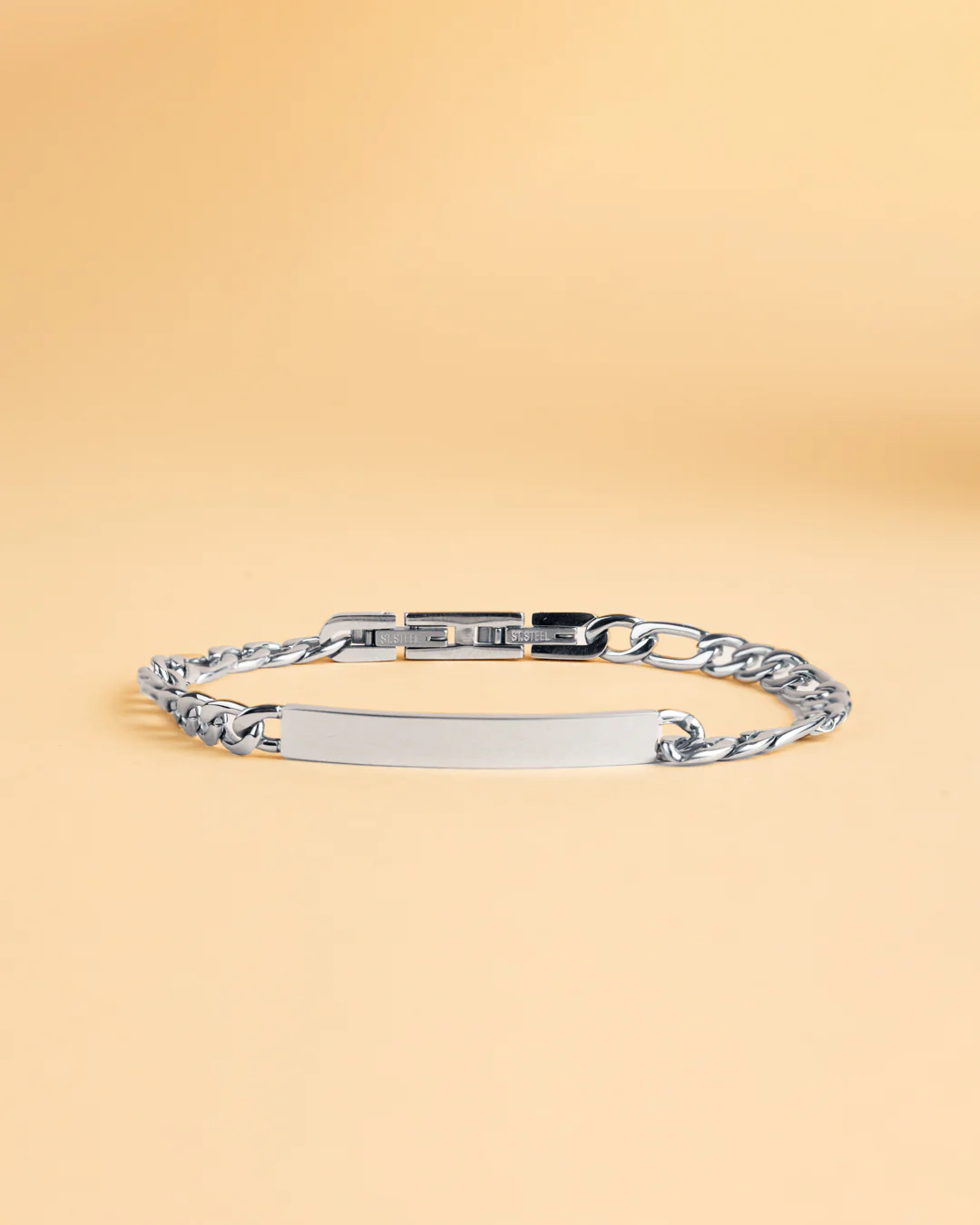 5mm figaro bracelet in stainless steel with silver finish