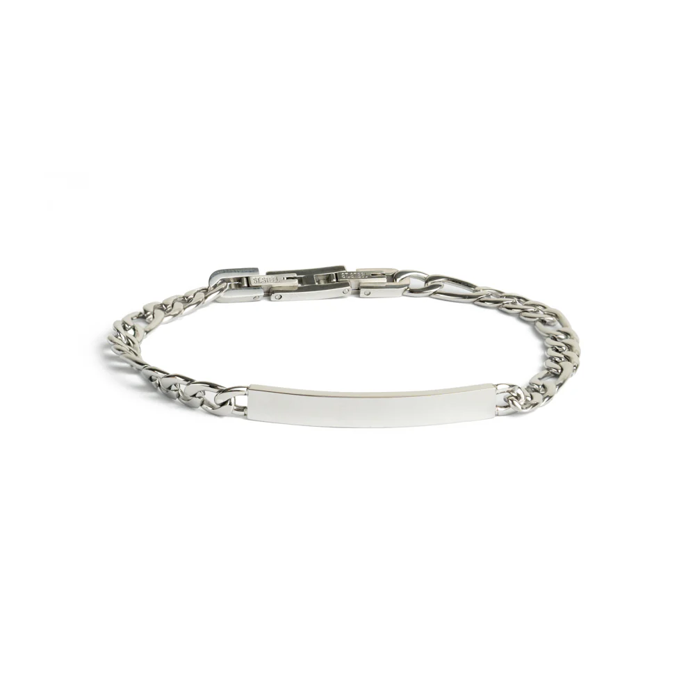 5mm figaro bracelet in stainless steel with silver finish - Image 4