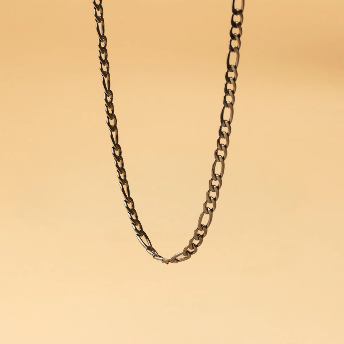 5mm figaro necklace in stainless steel with black finish