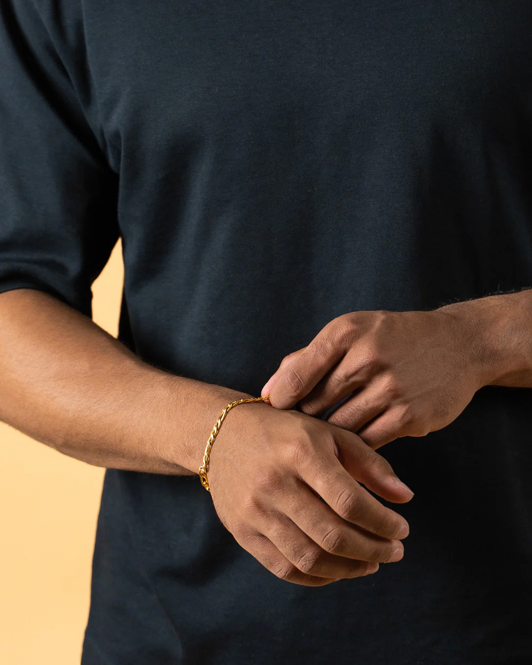5mm figaro stainless steel chain with gold-plated finish - Image 2