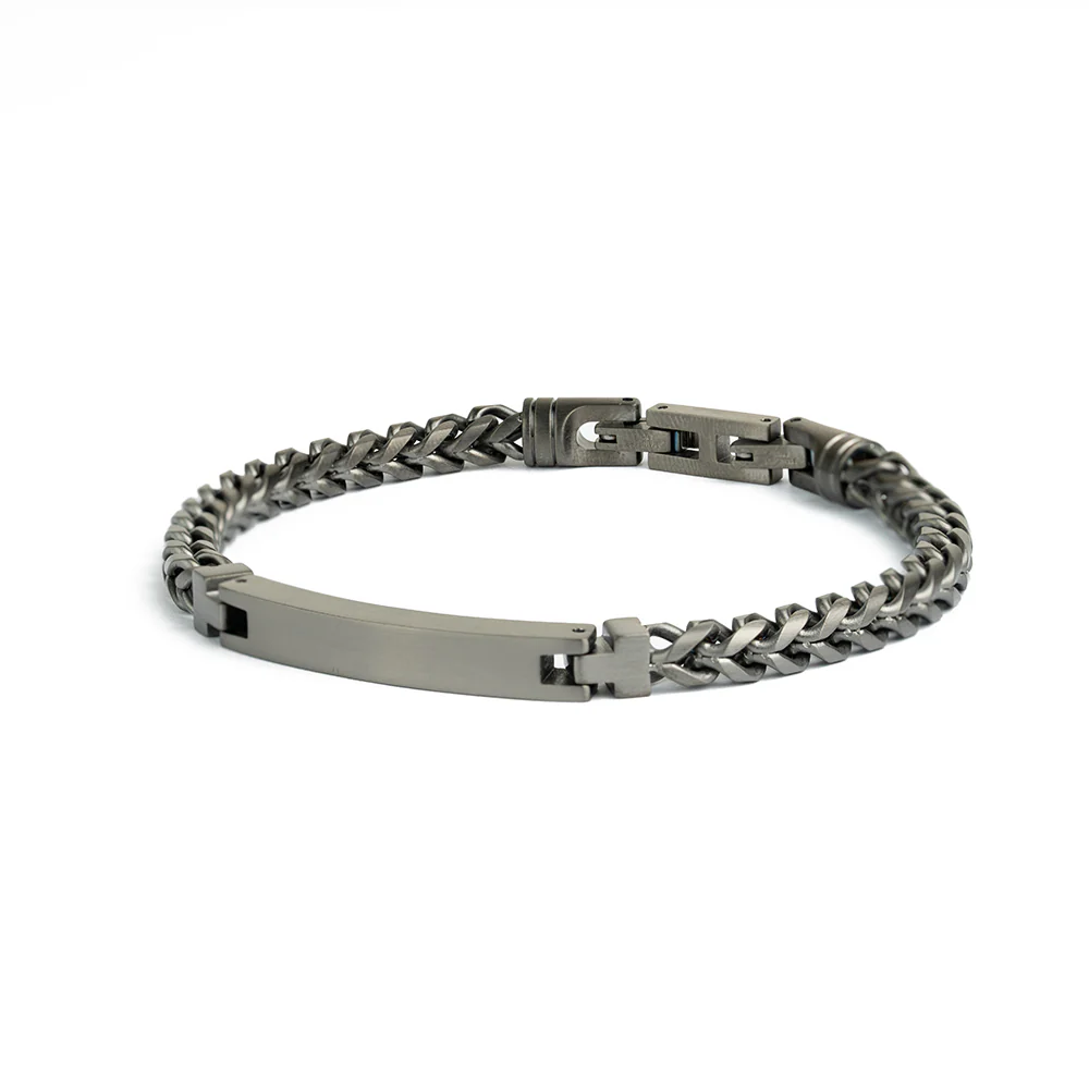5mm foxtail bracelet in stainless steel with black finish - Image 5