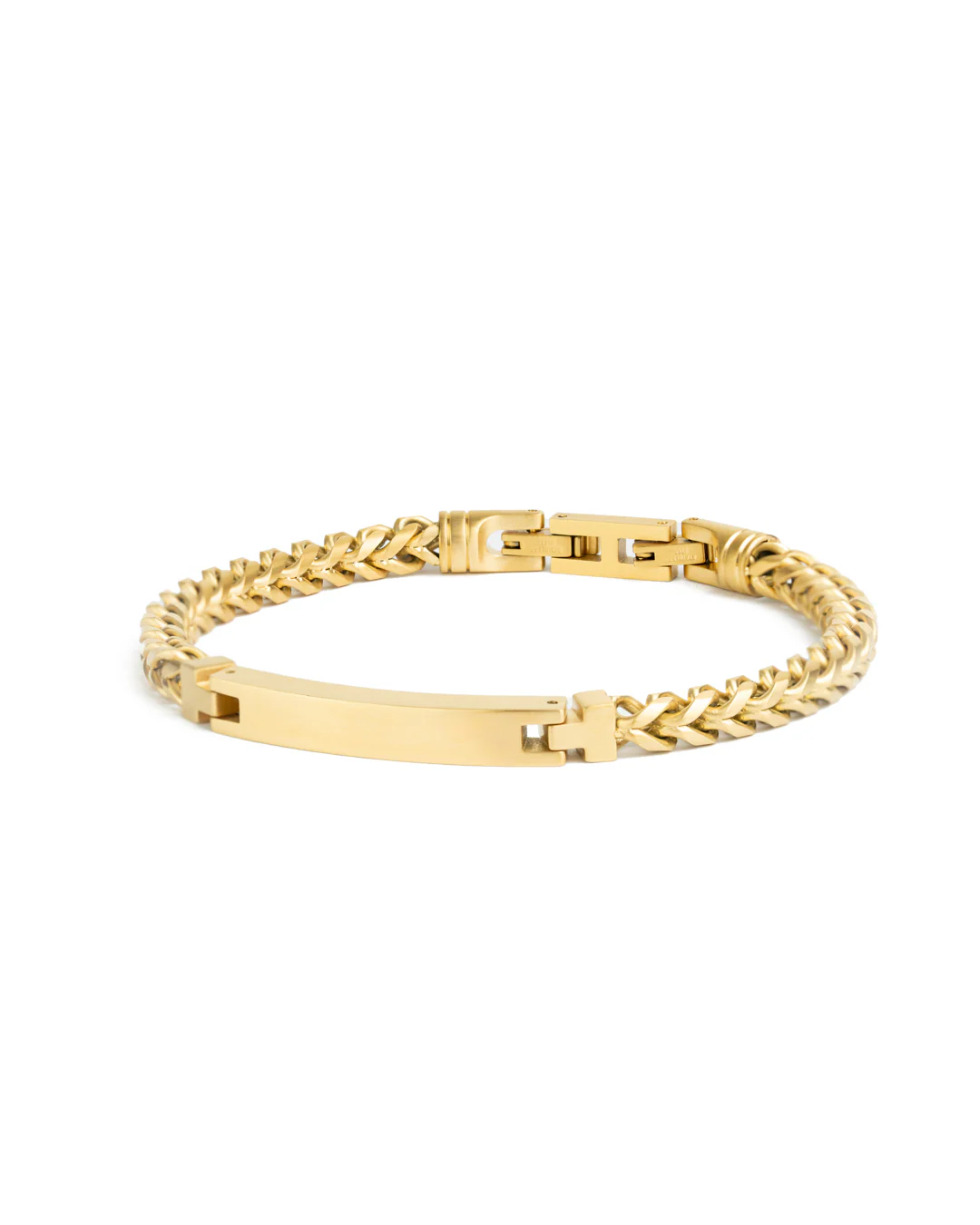 5mm foxtail bracelet in stainless steel with gold-plated finish - Image 4