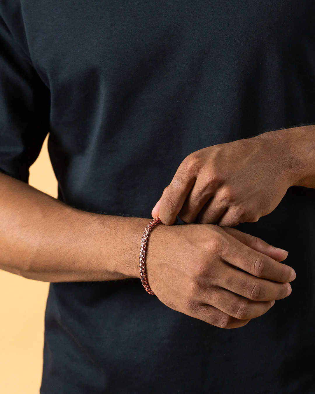 5mm foxtail bracelet in stainless steel with bronze plated finish - Image 2